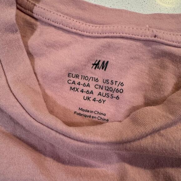 H&M Toddler Girl 5T/6 Mauve Ruffle Shirt 100% Cotton - Picture 4 of 5